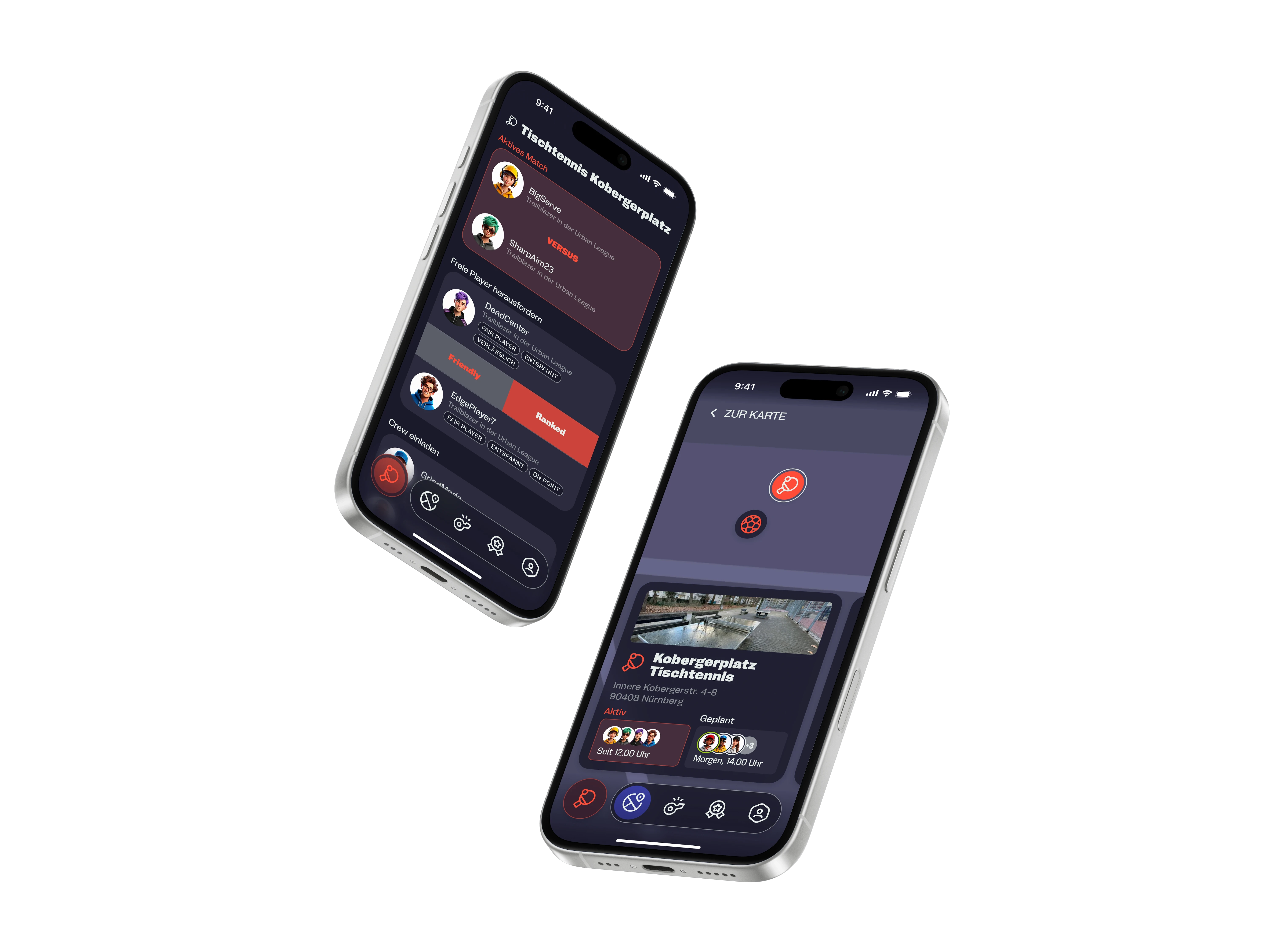 Produktdarstellung der App in zwei Nutzungsszenarien